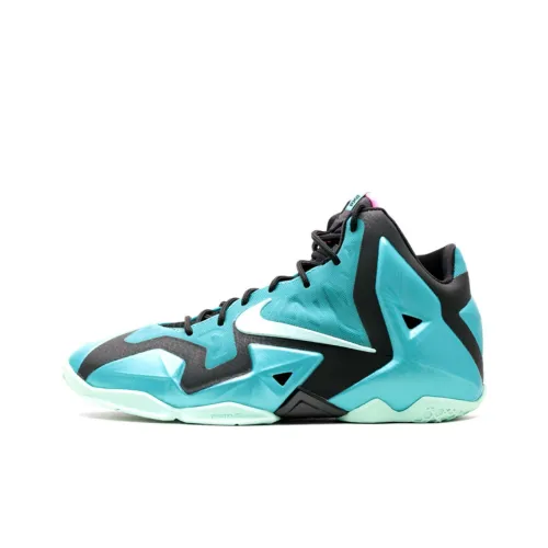 nike Lebron 11 Anti KICK Wa Устойчивый к истиранию MID Топ Детские Баскетбольные кроссовки Зеленый Подростки