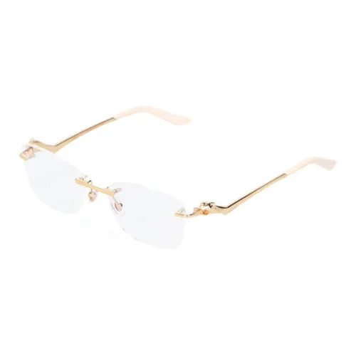 Cartier Металл Нерегулярная форма Оправы для очков Мужской Золото