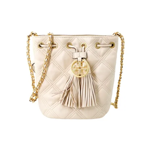 TORY BURCH Fleming Sheepskin Bucket Bag Crossbody Mini Women's White