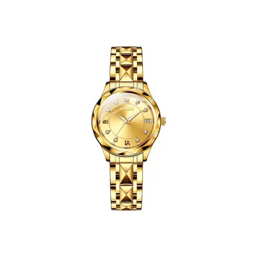 AIYISHI Механические часы Стальной ремешок Женские часы Золотой циферблат