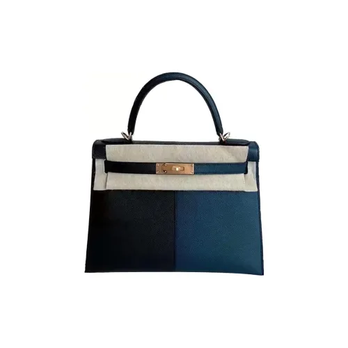 HERMES Kelly Эпсомская кожа Сумка Kelly Сумка Женская Индиго