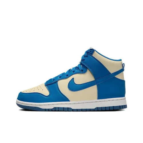 Nike Dunk High Slip-Resistant Abrasion-Resistant High Top Скейтборд Кроссовки Женские Синий Коричневый