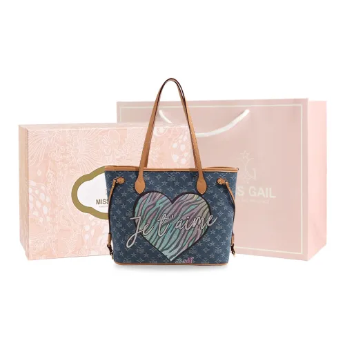 MISS GAIL Artificial Leather Shoulder Bag Standard Medium Size Women's Blue MISS GAIL Искусственная кожа Сумка через плечо Стандартного среднего размера Женская Синяя