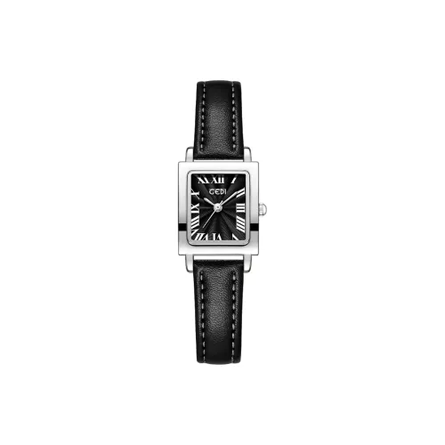 GEDI Кварцевый механизм ремешок из микрофибры женские часы золотой циферблат