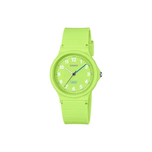 CASIO Regular Collection Кварцевый механизм Смольный ремешок Часы 38,8 мм Детский Зеленый циферблат