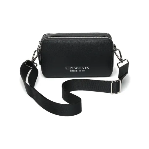 SEPTWOLVES Сумка через плечо из коровьей кожи стандартная мужская черная