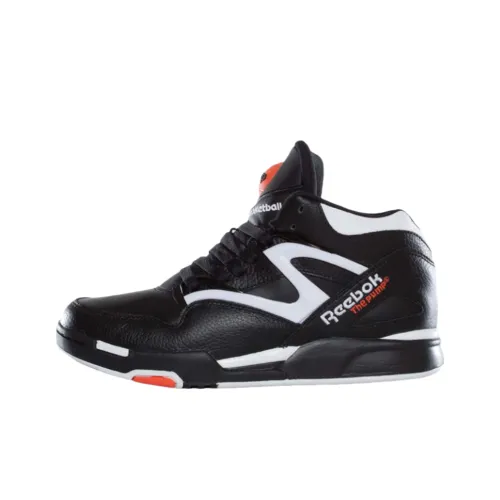 Reebok Pump Omni Устойчивый к истиранию MID Топ Винтажные баскетбольные кроссовки Унисекс Черный белый