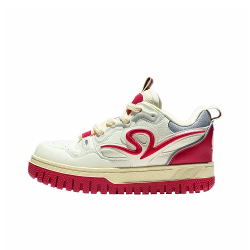 ANTA SNEAKERVERSE Скейтборд Кроссовки MID Топ Тонкий Protein/Элегантный Красный/Halo Желтый/Голубино-Серый Мужской