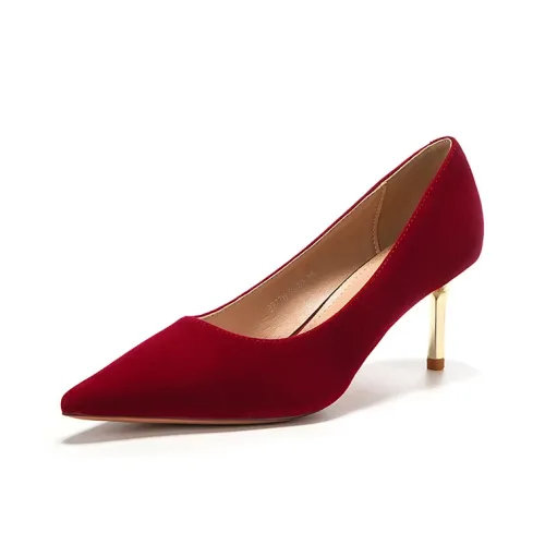 QITUMAUL Узкий каблук Высокие каблуки Женские Красный