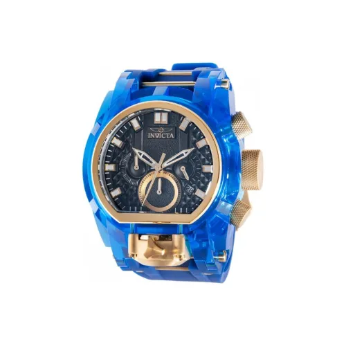 INVICTA Мужские часы Кварцевый механизм Силиконовый ремешок из нержавеющей стали 52 мм Черный циферблат