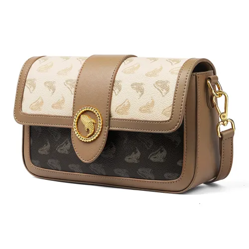 FAIRWHALE Сумка через плечо из ПВХ большая женская темный кофейный