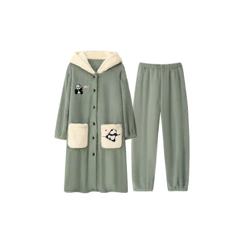 XIAFENYAN Пижамный комплект женский зеленый