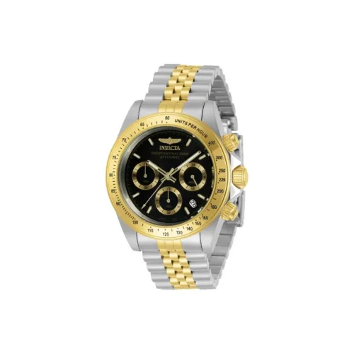 INVICTA Мужские часы Кварцевый механизм Ремешок из нержавеющей стали 39,5 мм Черный циферблат