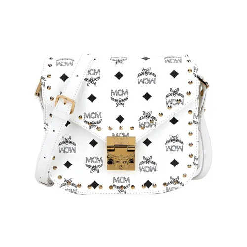 MCM Patricia Visetos Сумка через плечо из искусственной кожи маленькая белая монограмма