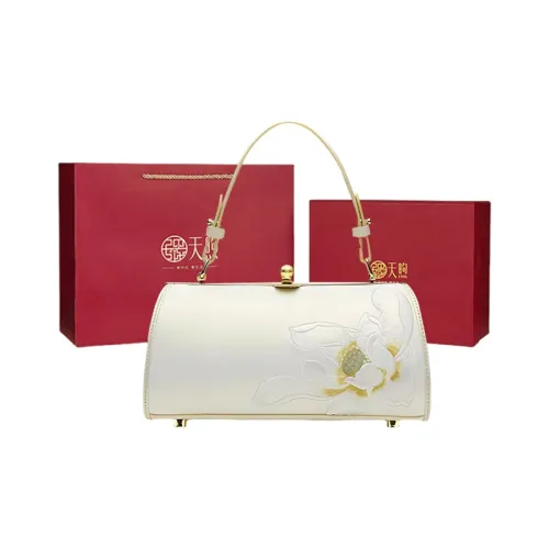 Pmsi Коровья кожа Портативный Чонсам Цепочка Сумка на плечо Стандартный Женская Белая