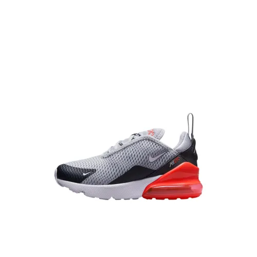 Nike Air Max 270 Low Топ Детские Скейтбординги Волчий серый Антрацитовый Яркий Темно-красный Белый Детский