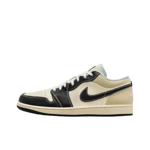 Jordan Air Jordan 1 Детская баскетбольная обувь Бежевый Черный Унисекс