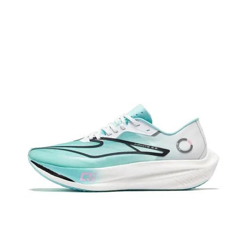 Erke Zhijing 2,0 Амортизаторы Shock Absorbers Низкий Топ Карбоновая Плита Кроссовки для Бега Marathon Мужские Синие Белые Erke