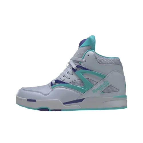 Reebok Pump Omni Zone 2 High Топ Винтажные баскетбольные кроссовки Унисекс Смелый Фиолетовый Классический Циановый Холодный серый