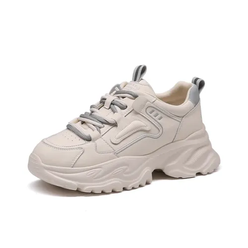 Spider King противоскользящие низкие топовые кроссовки с толстой подошвой женские бежевые