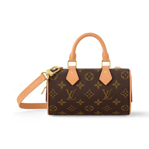 LOUIS VUITTON NANO SPEEDY Покрытие Холст Сумка через плечо Сумка Женская Коричневый