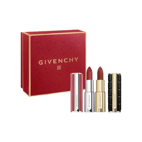 Givenchy Новогодний Ограниченный Питоновый принт Красно-золотой Lipstick Двойной Пачка Одежда Sets Матовый Easy to Смесь 3,2г+3,4Г