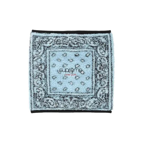 Supreme Уголь Шерсть Шелковые шарфы Unisex Light Синий