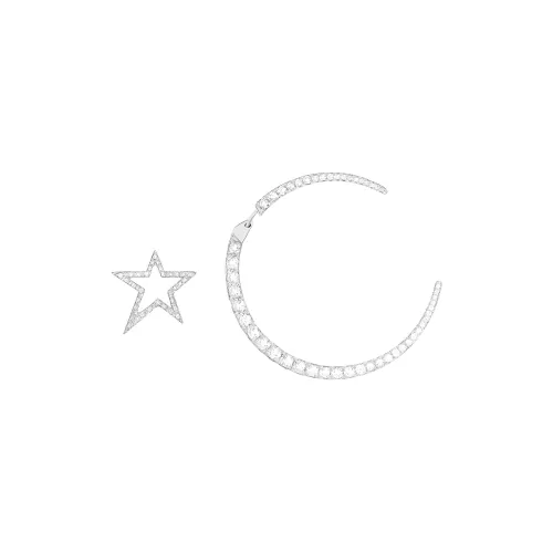 AMANI 18K Белое золото ромб золотые серьги унисекс серебряный