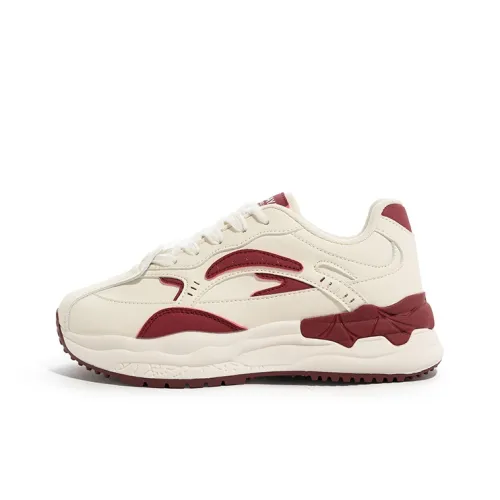 Babaya Slip-resistant Abrasion-resistant Low-top Footwear Women's White Burgundy Баба Я Противоскользящий Устойчивый к истиранию Низкий Топ Обувь Женская Белый Бургунди