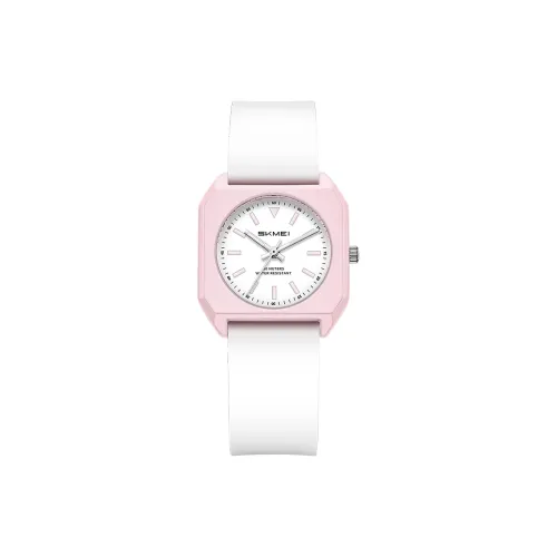 SKMEI Кварцевый механизм силиконовый ремешок женские часы белый циферблат