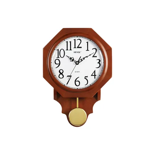 HENSE Кварцевый механизм Деревянная стена Часы Унисекс Белый циферблат HP17