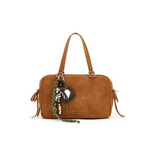 MCMIKO Корова Кожа с Искусственной Кожей Бостон Сумка Плечевая Сумка Стандартная Женская Жженый Чай Коричневый