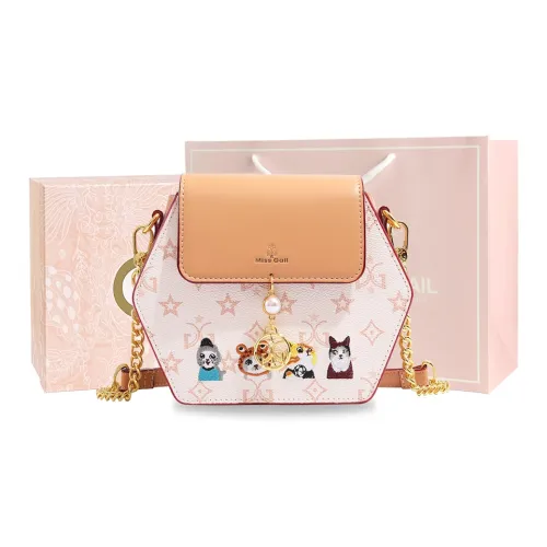 MISS GAIL Искусственная кожа Сумка через плечо Женская Белая Коричневая