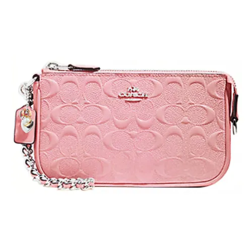 COACH Wristlet Кожа Маленькая Сумка Сумка через плечо Клатч Женский Вишневый цветок Розовый