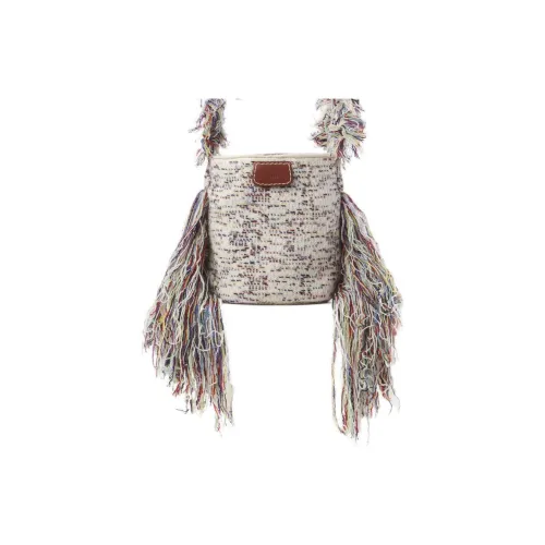 Chloe Трикотажная ткань Кашемир с Наппа Овечья шкура Детали Сумка через плечо Сумка Мини Women's White Коричневый