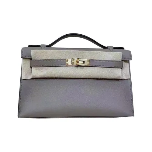 HERMES Mini Kelly Generation 1 Swift Кожа Сумка Kelly Сумка Женская 85 Ardoise Темно-сланцевый Серый