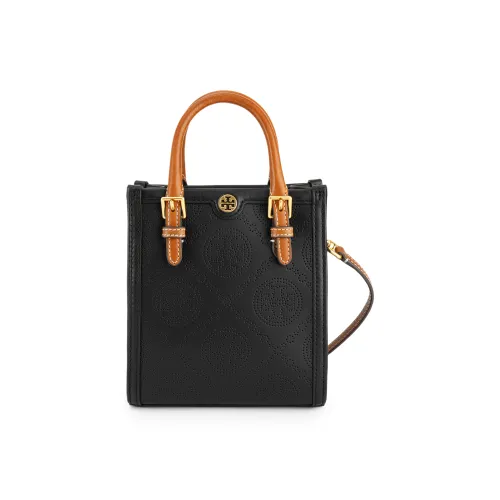 TORY BURCH T Monogram Кожа Тоут Сумка Сумка для покупок Сумка через плечо Сумка Мини Женская Черная