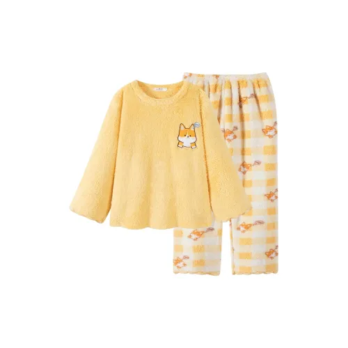 LEZIYUN Пижамный комплект женский желтый