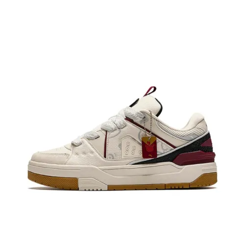 ANTA Good Things Happen Скейтборд Кроссовки Низкие Топ Бежевый Черный Красный Мужской