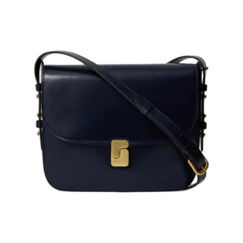 SOEUR Сумка через плечо из коровьей кожи большая женская темно-синяя