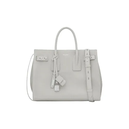 SAINT LAURENT SAC DE JOUR Коровья кожа Тоут Сумка Сумка для покупок Сумка на плечо Сумка Женская Белая