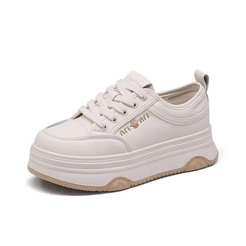 Spider King Low Топ Кроссовки для скейтбординга Женские Белые Абрикос