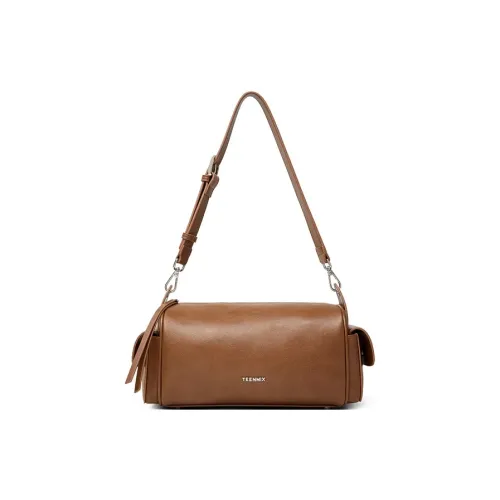 Teenmix Сумка через плечо из коровьей кожи подушка среднего размера женская коричневый эбеновый черный