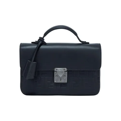 FENDI Сумка через плечо из кожи мужская черная