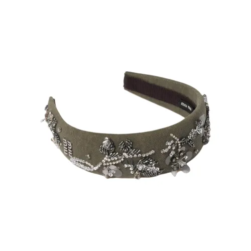 MIU MIU Хлопок Ободки для волос Унисекс Оливково-зеленый