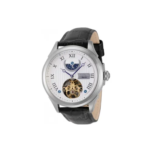 INVICTA Наручные часы Автоматический Механический Механизм Кожаный ремешок 44 мм Белый циферблат Мужские часы