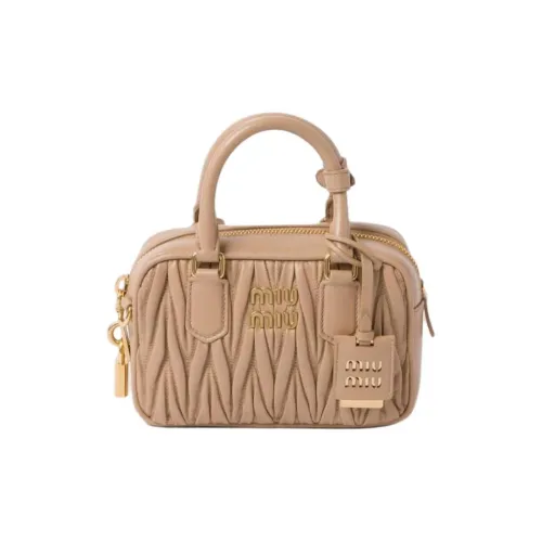 MIU MIU Arcadie Collection Matelassé Овечья кожа Сумка через плечо Сумка Маленькая Женская Песочно-бежевая