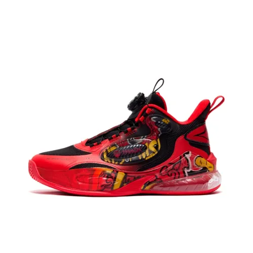 361°KIDS Баскетбольные кроссовки High Топ Угольный Черный/Энергия Красный/Золото Оранжевый Желтый Унисекс