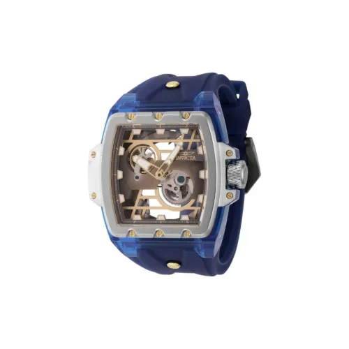 INVICTA Мужские часы Автоматический механический механизм Силиконовый ремешок из нержавеющей стали 54,6 мм Золотой циферблат