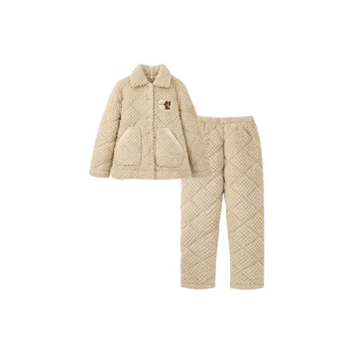 Aannsfam Pajama Комплект Женский Верблюжий Желтый